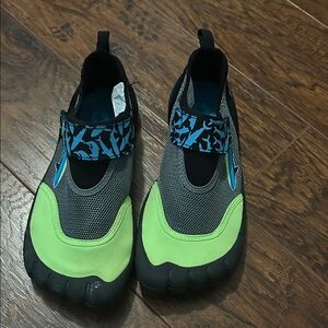 Kids Water Shoes with Green and Blue Accents